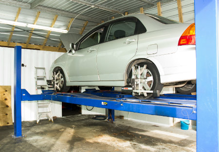 Car Fitted with Wheel Alignment gear Small